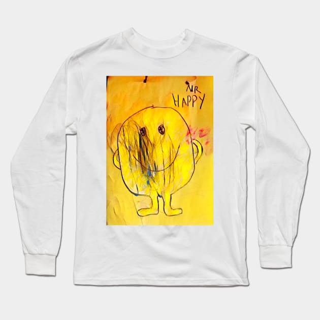 Mr  Happy Long Sleeve T-Shirt by Tovers